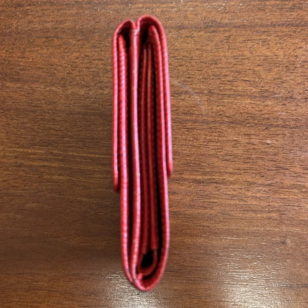 EUC Louis Vuitton Red Epi Compact Wallet
